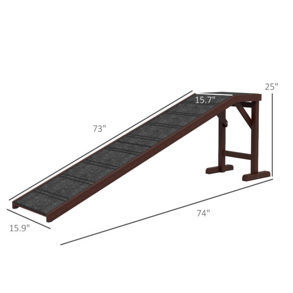 Pet Ramp For Dogs With Non-slip Carpet And Top Platform - Image 4