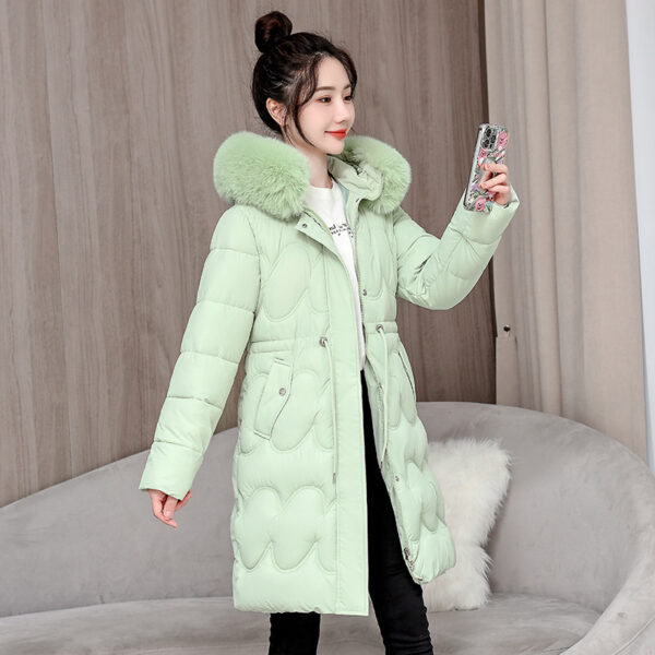 Women's Waist Slimming Fur Collar Cotton Coat - Image 9