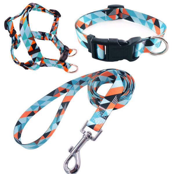 Pet Printing Collar Rope Chest Strap Traction Three-piece Set - Image 6