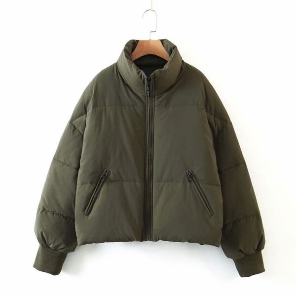 Women's Urban Leisure Versatile Stand Collar Puffer Jacket Coat - Image 6