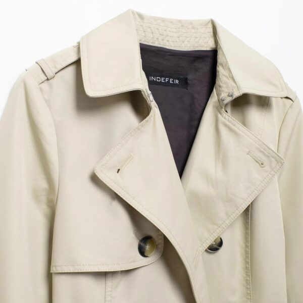 Retro Double-breasted Slim-fit Long-sleeved Lapel Versatile Trench Coat - Image 4