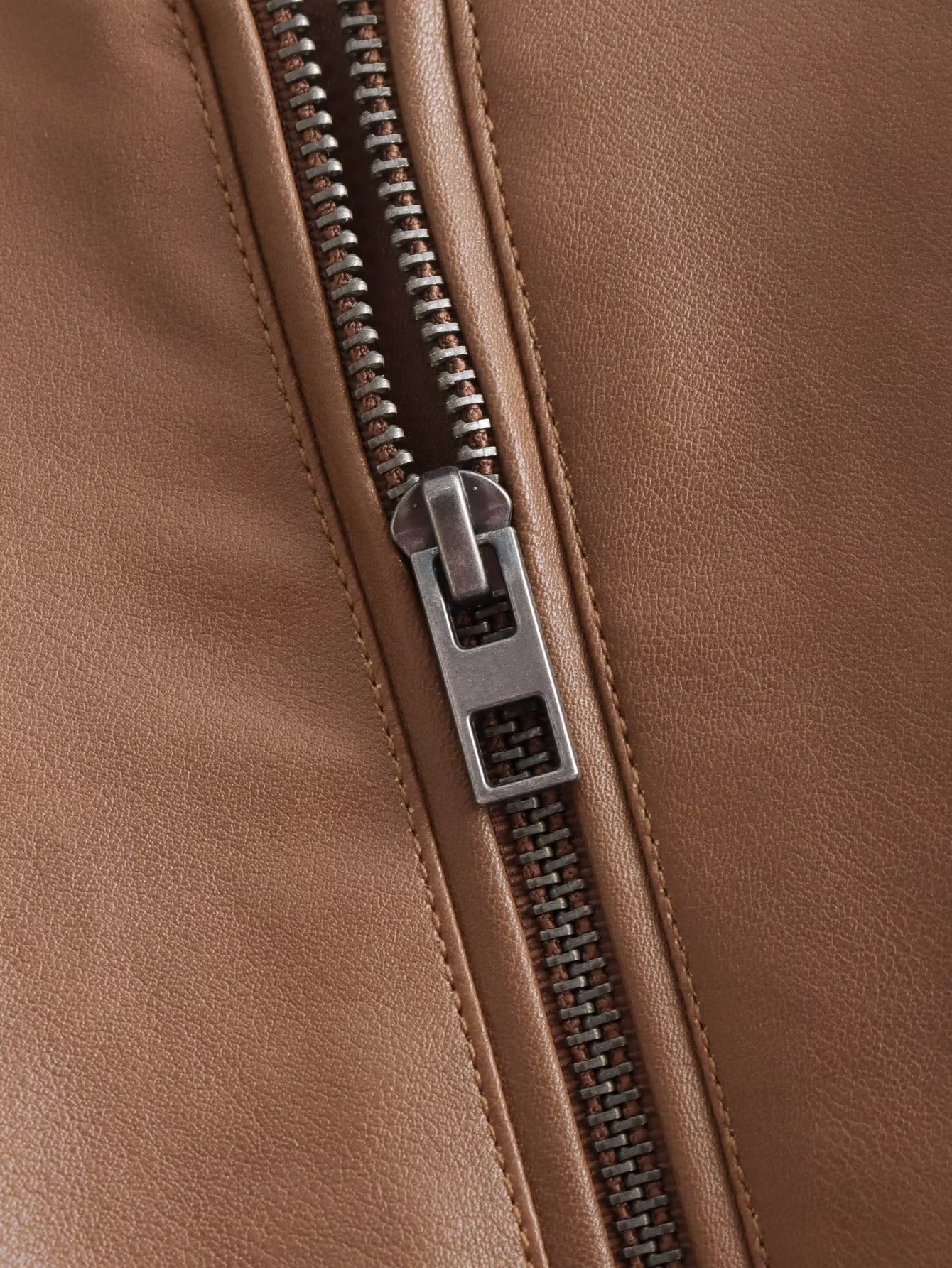 Women's Stand Collar Motorcycle Pilot Jacket - Image 6