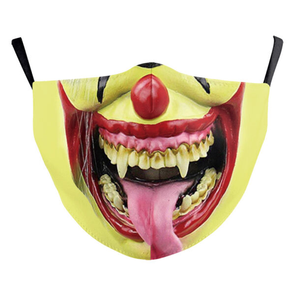 Digital Printing Halloween Clown Funny Horror Double-layer Dust Mask - Image 5