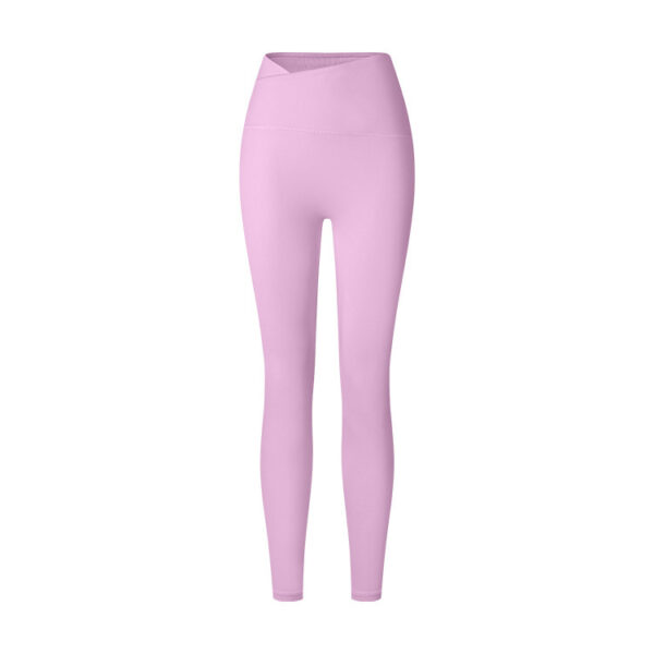 Autumn And Winter Cross Waist Nude Feel Sports Trousers - Image 2