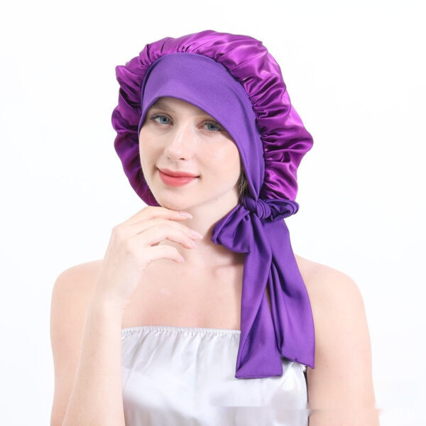 Extra Large Stretch European And American Solid Color Ladies Shower Cap