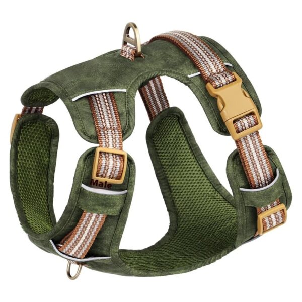 Explosion-proof Reflective Retro Leather Pet Harness - Image 3