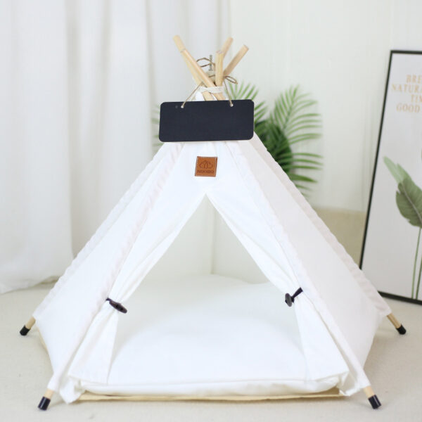 Pet Teepee Tent Dog Cat Bed Portable RWashable Dog Houses Indoor Puppy Beds With Cushion For Small Dogs Cats Rabbits - Image 4