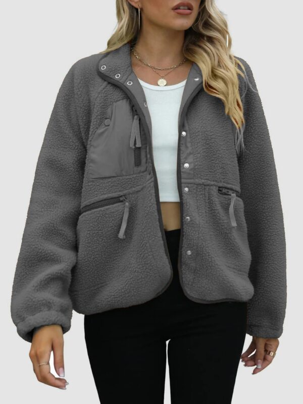 Short Cardigan Plush Jacket Lamb Wool Coat - Image 8