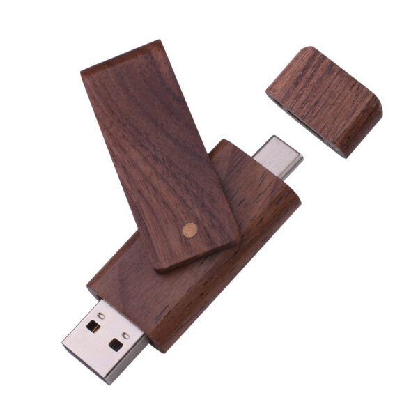 Maple Box Carved Wooden 2 In 1 Mobile Phone U-disk TYPE-C - Image 6