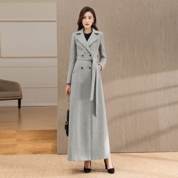Woolen Double-breasted Elegant Cashmere Coat - Image 7