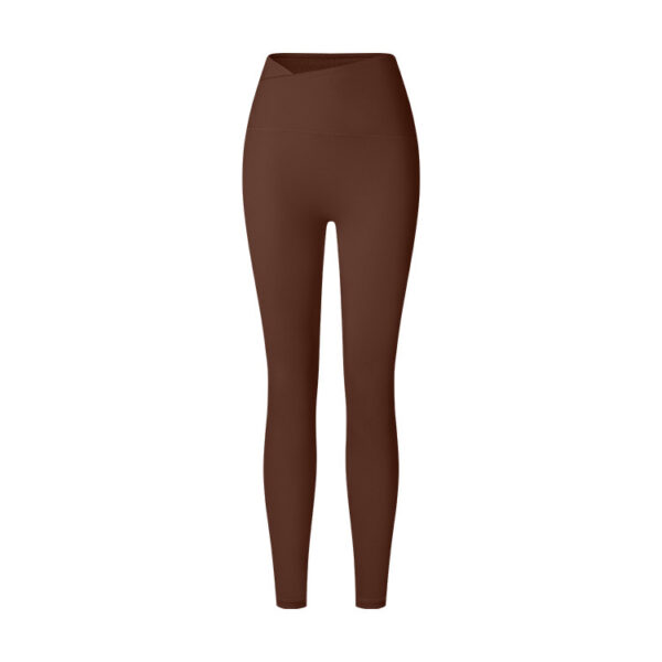 Autumn And Winter Cross Waist Nude Feel Sports Trousers - Image 6