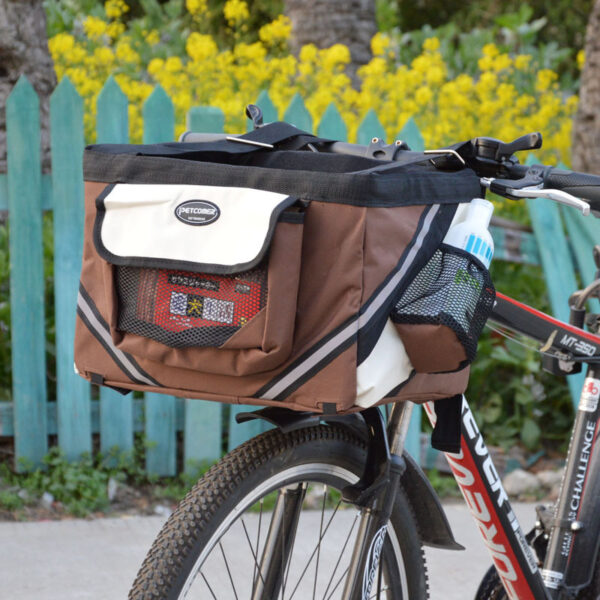 Pet Bicycle Carrier Cat Dog Bicycle Bag Bike Removable Basket Handlebar Front Basket Small Cat Dog Carrier - Image 6