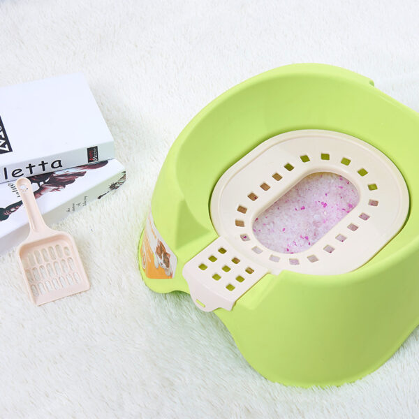 Spillproof Cat Litter Pan Semi-enclosed Oversize  Cat Toilet - Image 2