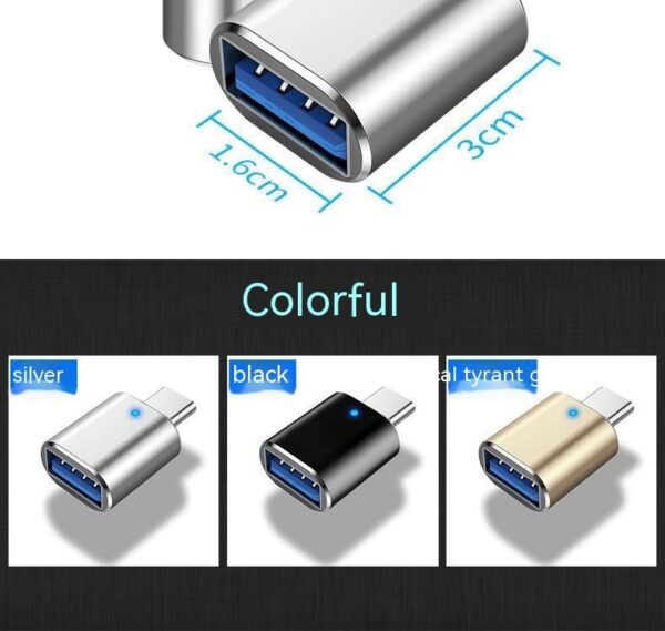 Type-c To Usb30 USB With Indicator Light Mobile Phone Mouse Keyboard Sound Card Car Charger OTG Adapter - Image 6
