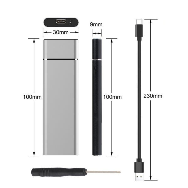 M.2 NGFF To USB3.1 SSD Solid Aluminum Alloy Mobile Hard Disk Enclosure - Image 2