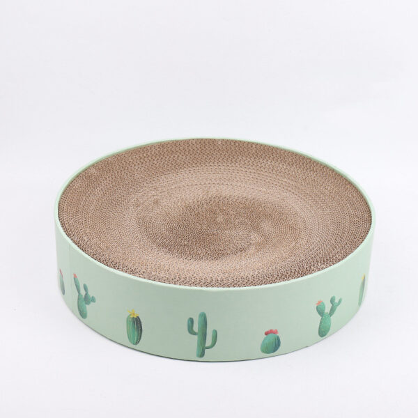 Cat Round Scratch Board Durable Cat Bed Toys Corrugated Paper Pad Scratching Cardboard for Kittens Medium Cats - Image 4