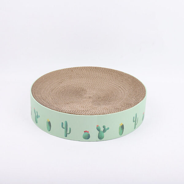 Cat Round Scratch Board Durable Cat Bed Toys Corrugated Paper Pad Scratching Cardboard for Kittens Medium Cats - Image 2
