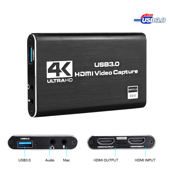 Hdmi Video Capture Card Capture Card 4K Screen Recording Usb3.0 1080P 60Fps Game Capture - Image 2