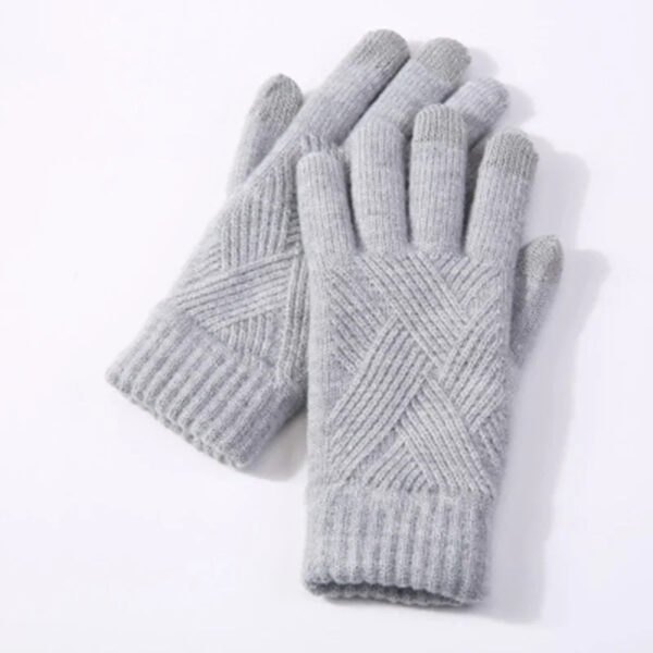 Autumn And Winter Double Layer Fleece-lined Thickened Knitting Gloves - Image 8