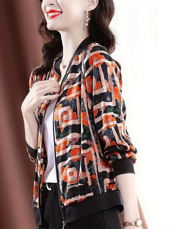 Zipper Jacket Small Thin Long-sleeved Top Colorful Printing - Image 10