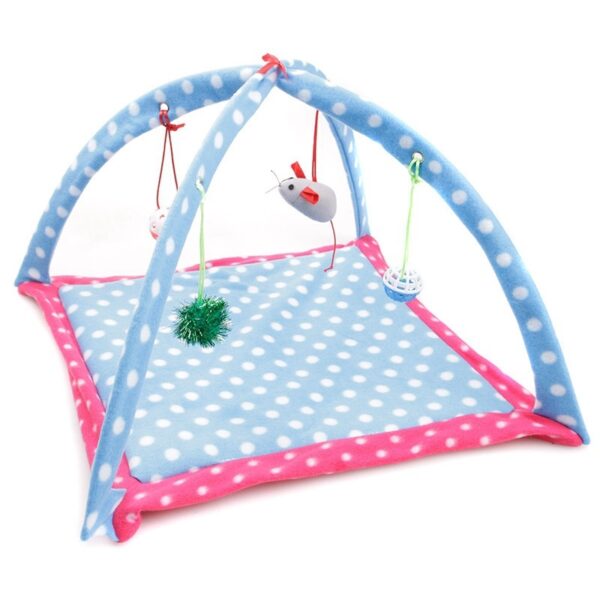 Cartoon Cat Play Tent Multifunctional Cat Hammocks Kitten Sleep Bed Foldable Cat Mat with Balls Cat Play House Toy - Image 2