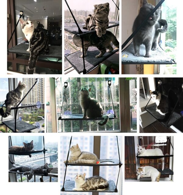 Cat bed cat hammock cat hammock removable and washable super suction cup cat pad window sill cat litter - Image 7