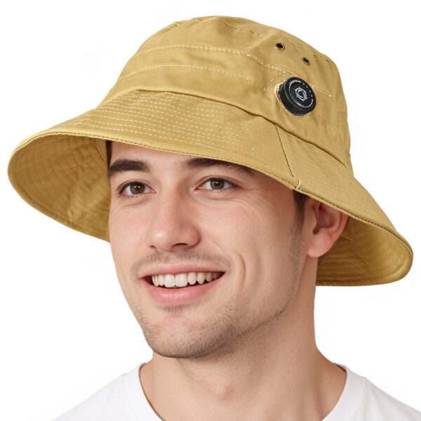 Cotton Bucket Hat For Men Women Adjustable Knob Sun Hat Wide Brim Fishing Hat For Walking Daily Outdoor - Image 4