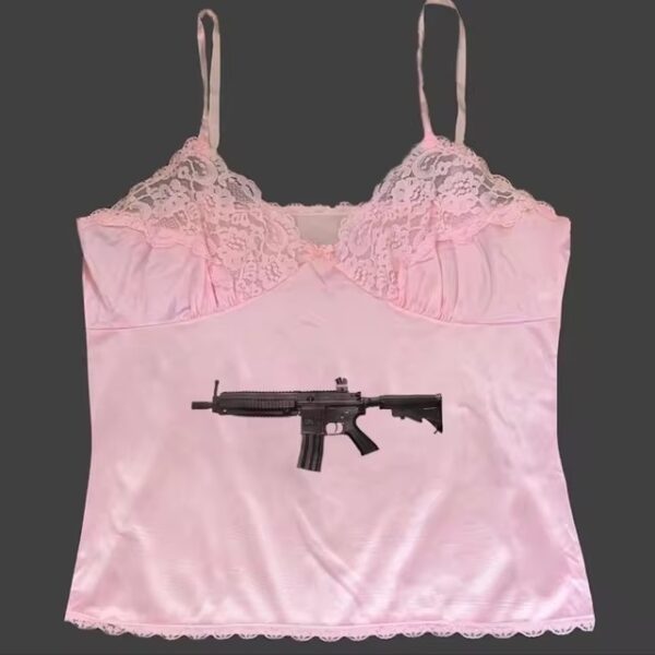 Solid Color Spaghetti Strap Bow Suspenders Top - Image 3