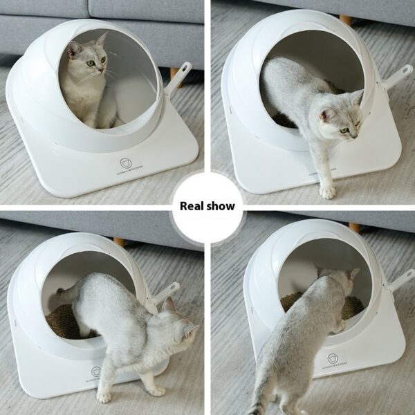 Litter Box Large Fully Enclosed Cat Litter Basin Deodorant - Image 5