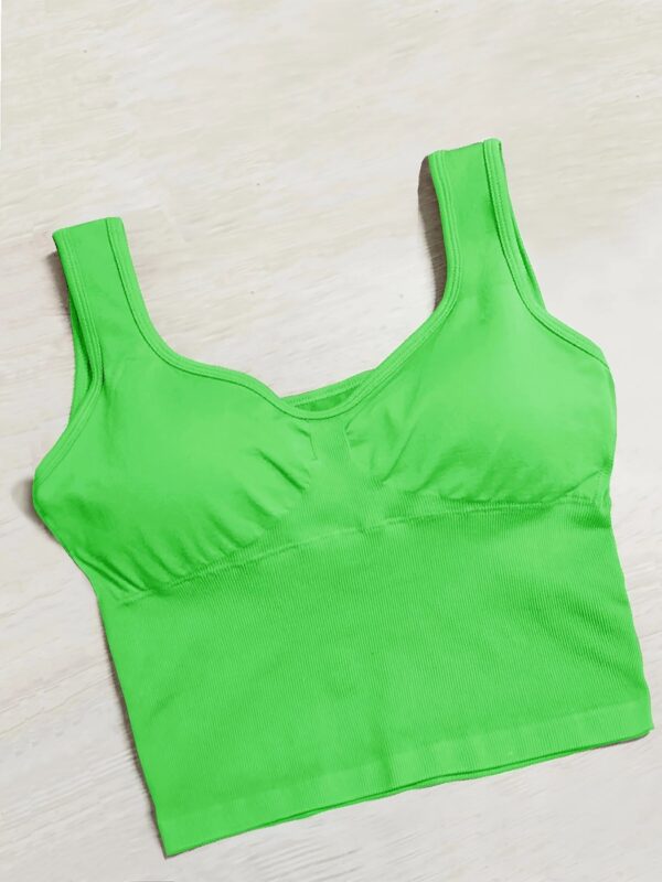 Solid Color Small V-neck Sleeveless Short Fashion Sexy Vest With Chest Pad - Image 4
