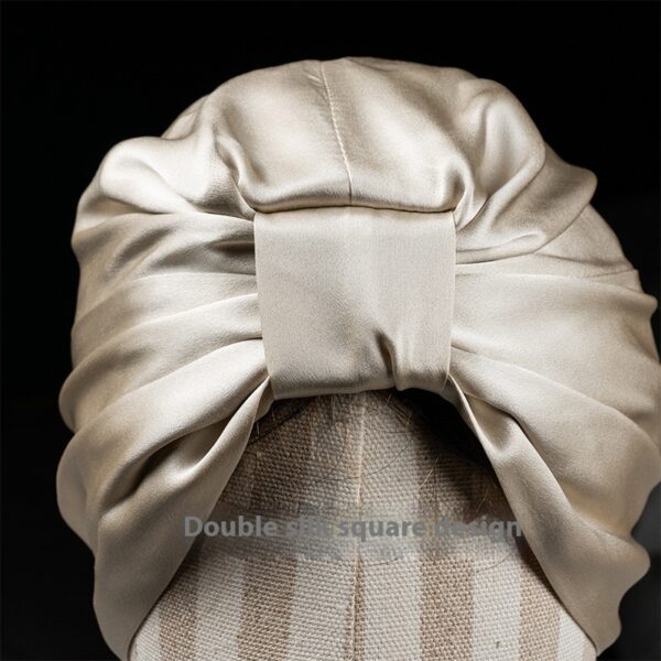 Heavy Silk Silk Nightcap Double Layer Square Knot Confinement Cap - Image 8