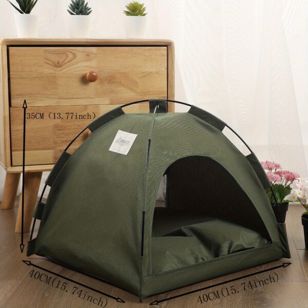 Cat Tent Bed With Removable Non-Slip Soft Pad, Portable Pet Tent Cave For Cats And Small Dogs Kitten Breathable Self-Cooling Pet Mat For Dogs And Cats - Image 4