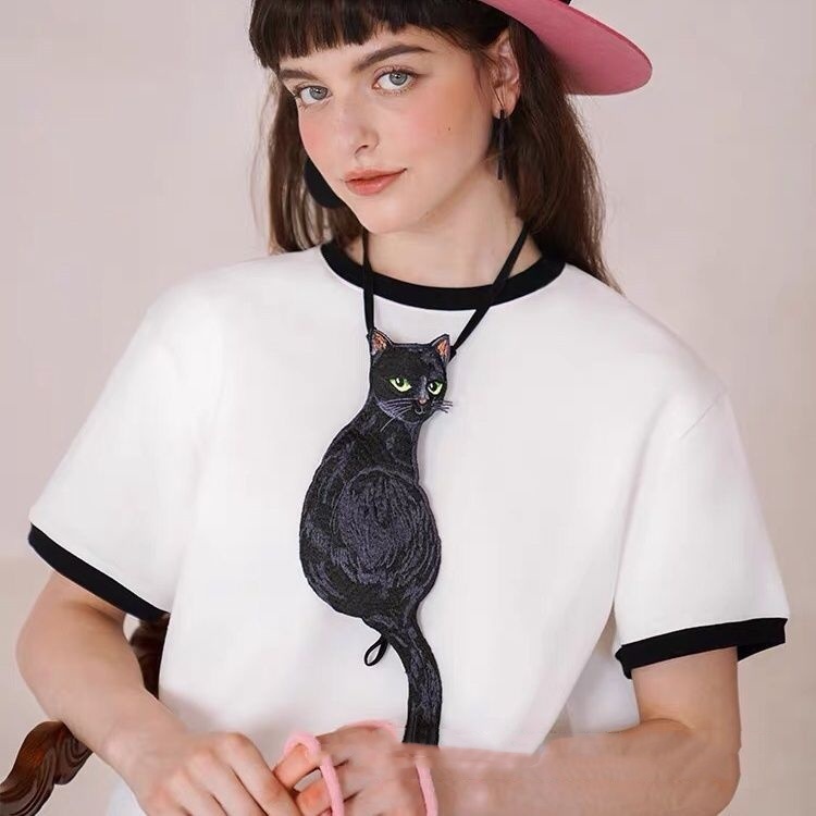 Tie Women's Black Cat Retro Minority Bow Tie - Image 5