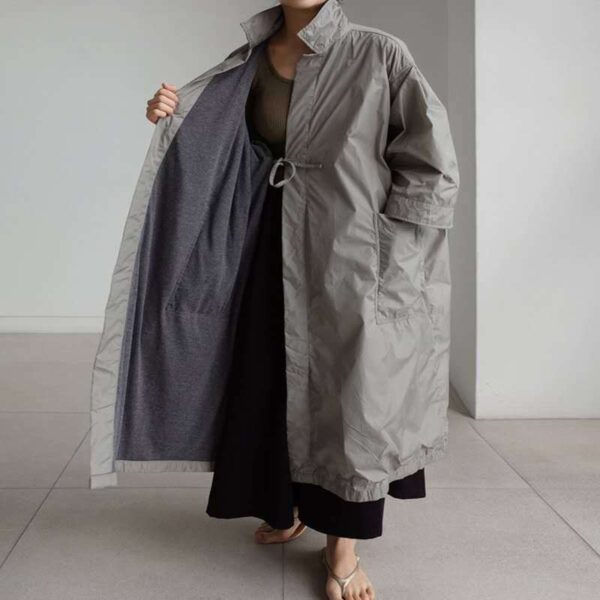 Spring And Autumn New Overknee Long Windbreaker Women's Loose Plus Size - Image 3