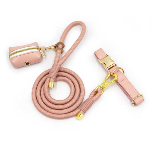 New Leather Hand-woven Round Rope Strong Dog Rope Leash - Image 9