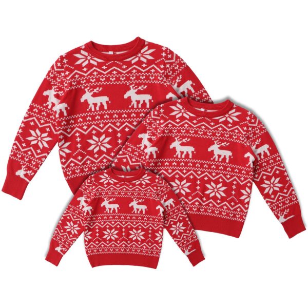 Women's Christmas Round Neck Loose Long Sleeves Sweater - Image 4