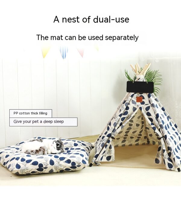 Pet Tent Cat House Removable And Washable Kennel Cat Villa Semi-enclosed Insulation Cat Nest Foldable Cat Tents - Image 8