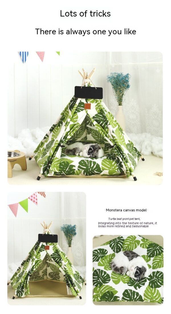 Pet Tent Cat House Removable And Washable Kennel Cat Villa Semi-enclosed Insulation Cat Nest Foldable Cat Tents - Image 2