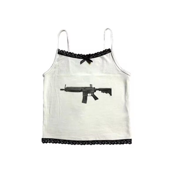 Solid Color Spaghetti Strap Bow Suspenders Top - Image 4