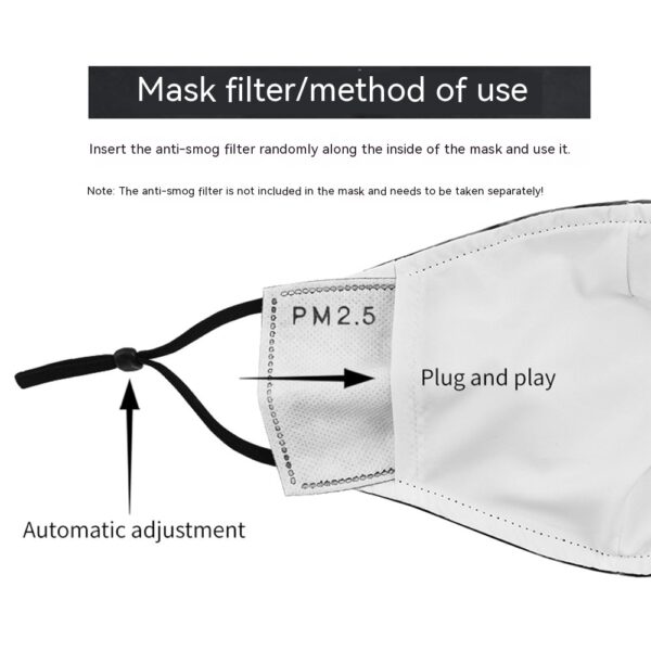 Halloween Milk Silk High Density Diagonal Cloth Double Layer Dustproof Protective Mask - Image 9