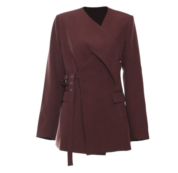 Irregular Cutting Heavy Industry Corns Waist-tight Suit Jacket - Image 3