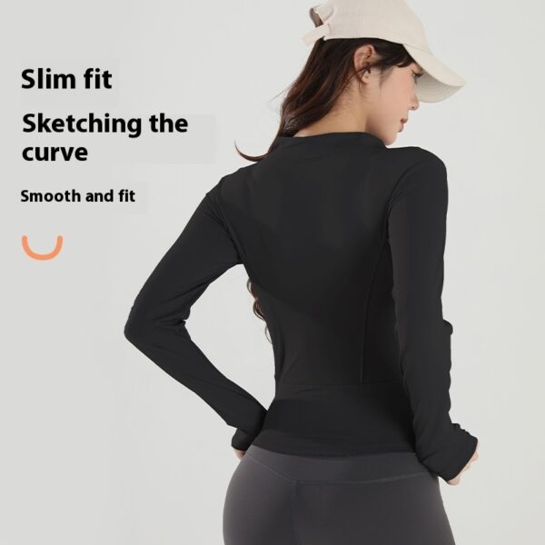 Stand Collar Jacket Thin Fitness Top Yoga Clothes Long Sleeve - Image 2