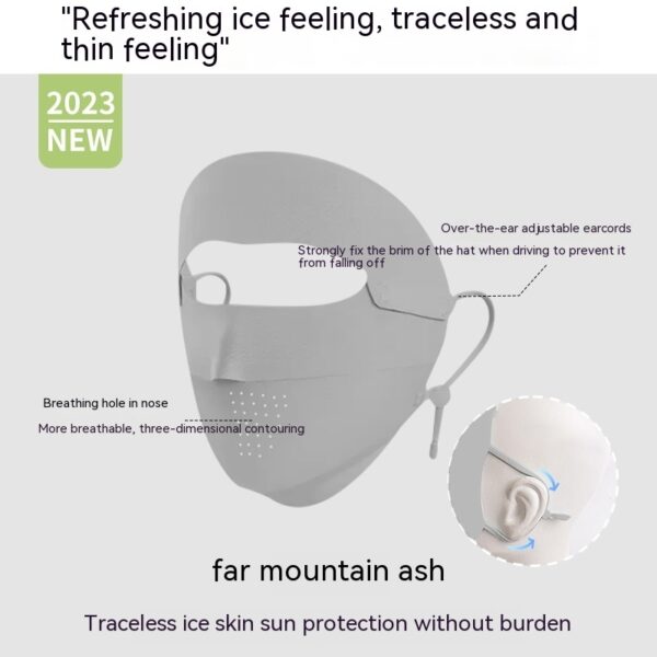 Facekini Full Face Sunscreen Mask Breathable Thin Ice Silk - Image 4