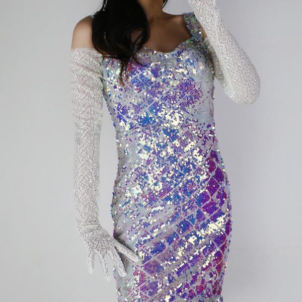Sequined Sleeve Cover Lace Mesh Specialty - Image 4
