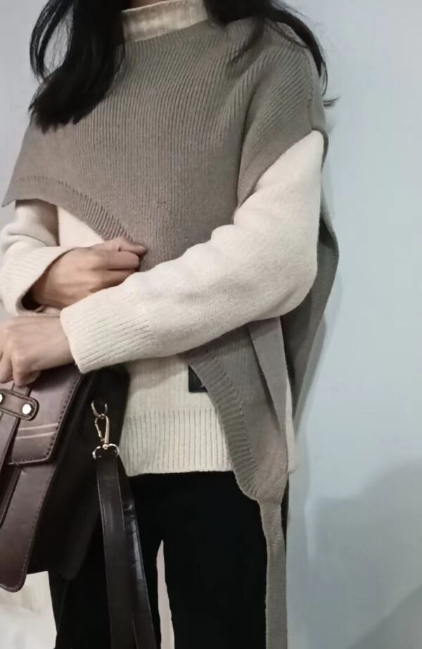 Special-interest Design Versatile Beveled Triangle Knitted Shawl Vest - Image 8