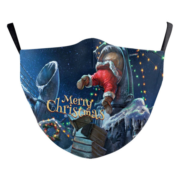 Christmas Tree Digital Printing Double Layer Dustproof Mask - Image 10