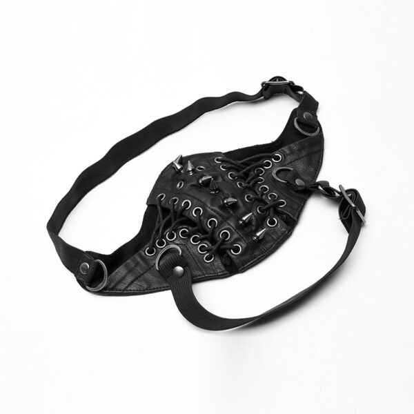 Rock Field CS Spike Unisex Punk Rope Leather Mask - Image 2