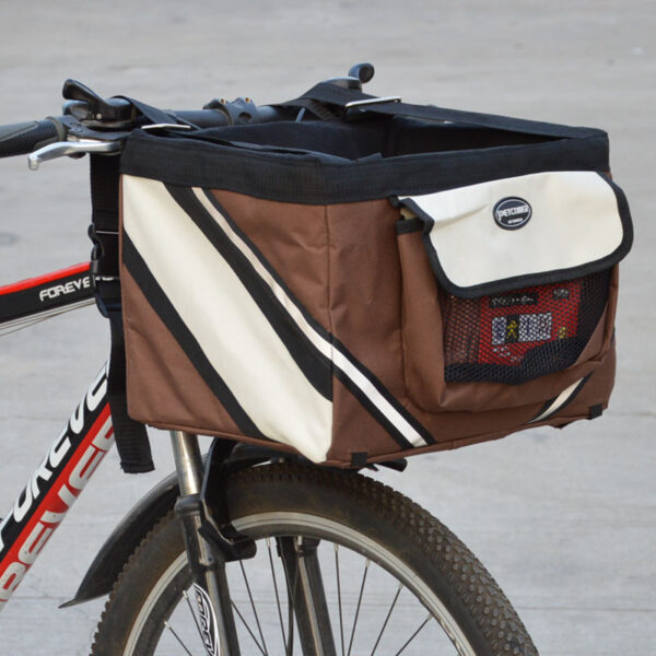 Pet Bicycle Carrier Cat Dog Bicycle Bag Bike Removable Basket Handlebar Front Basket Small Cat Dog Carrier - Image 7