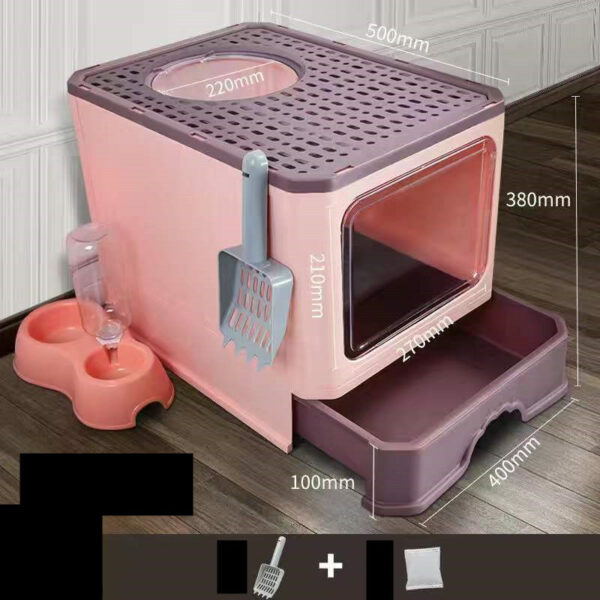 Large Double Door Drawer Foldable Cat Litter Basin - Image 10