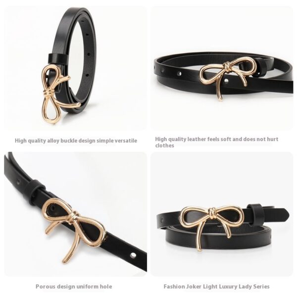 Women's Bow Belt Gold Buckle All-match - Image 7